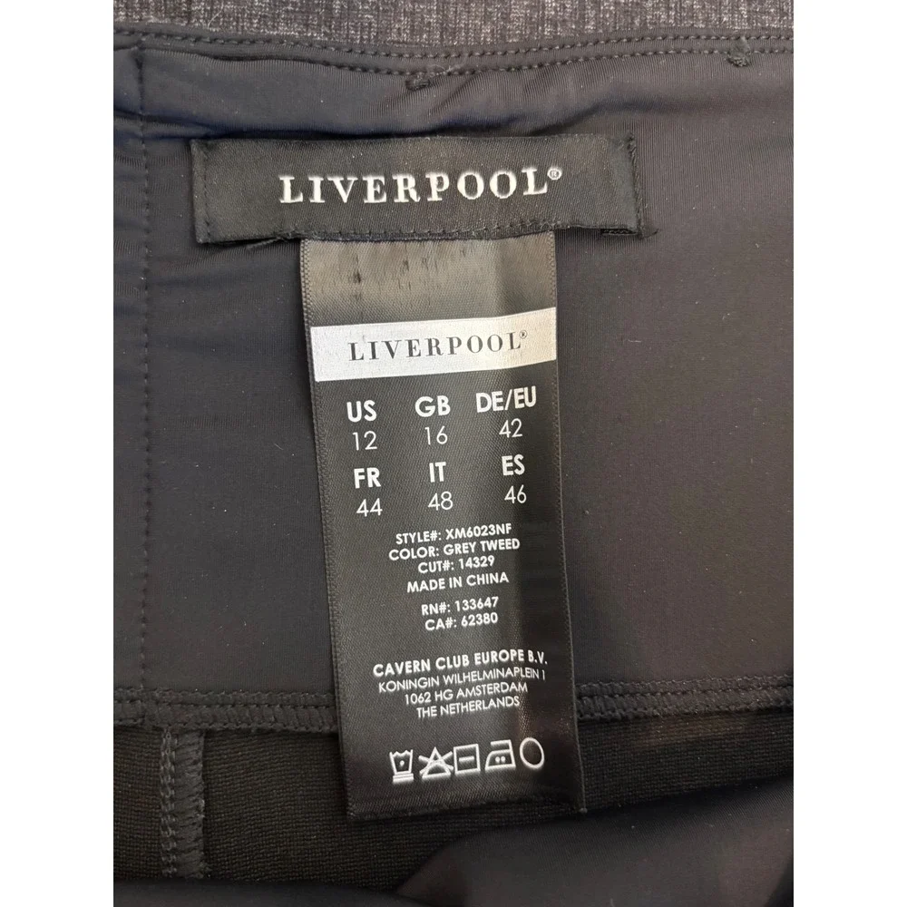 Liverpool Grey Tweed Stretch Pencil Skirt Office Career Quiet Luxury Academic 12
